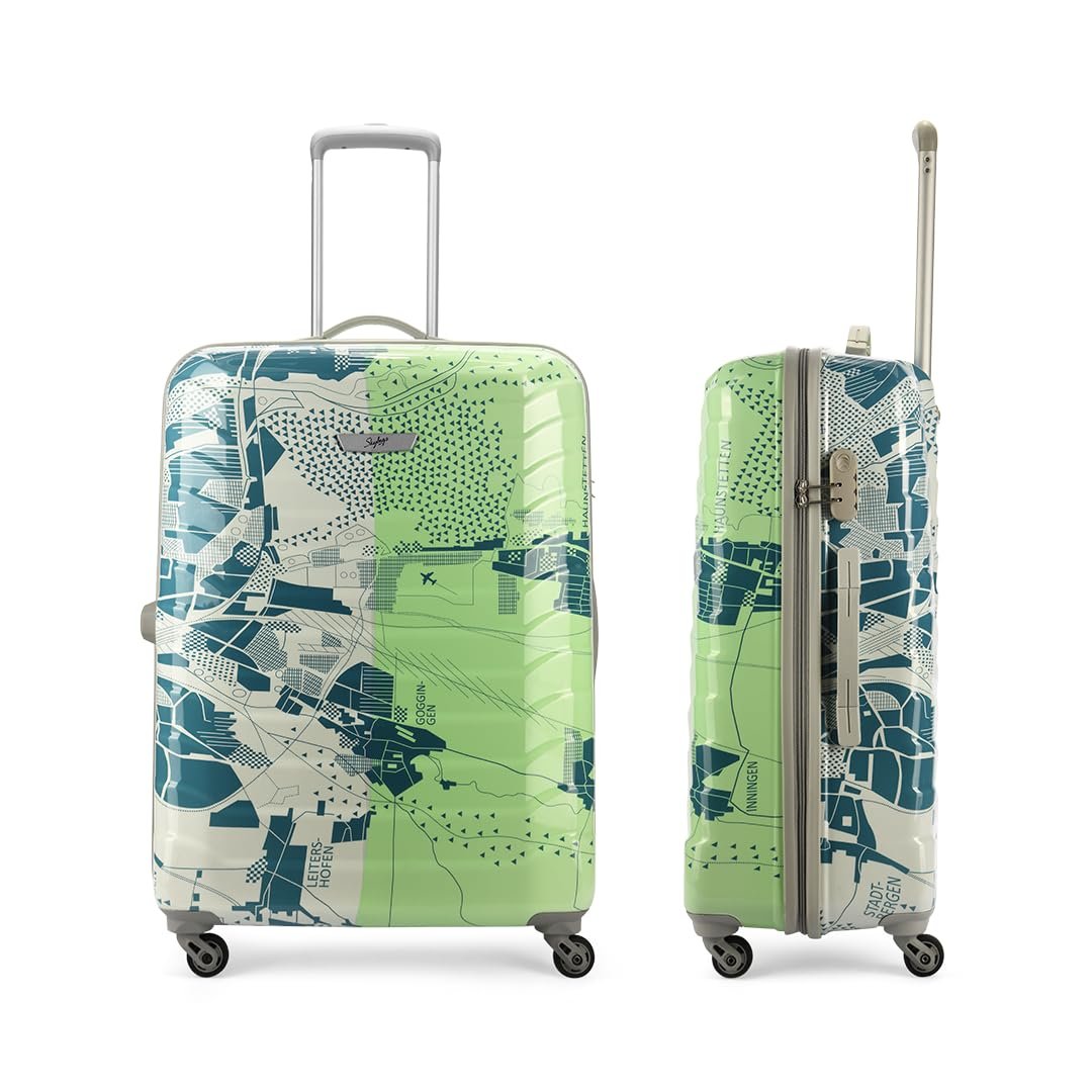 Skybags Tooper Set of 3 (Cabin Medium?) Hard Luggage (55? cm) | Polypropylene Luggage Trolley with 8 Spinner Wheels|Green|Unisex - View 6