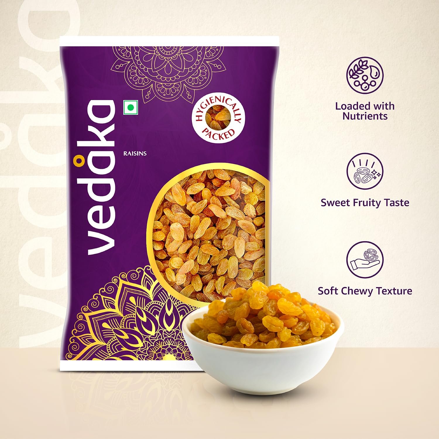 1 Kg | Kismish | Premium Dried Grapes | Sweet Fruity Taste and Soft Chewy Texture | Natural Source of Antioxidants, Potassium & Fiber | Healthy Snack - View 3